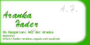 aranka hader business card